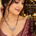 Women Gold-Plated 3-Tier Filigree Mesh CZ Crescent Mangalsutra