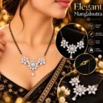 Women Gold-Plated CZ Marquise Floral Bloom Bouquet Mangalsutra