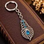 peacock feather keychain